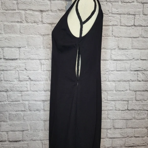 Eileen Fisher Dress Black Sleeveless V Neckline Side Zipper Women's Size M - Picture 7 of 12